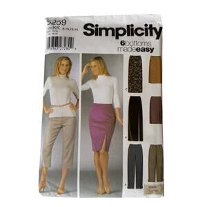 Simplicity Sewing Pattern 5259 Pants Skirt Misses Size 8-14